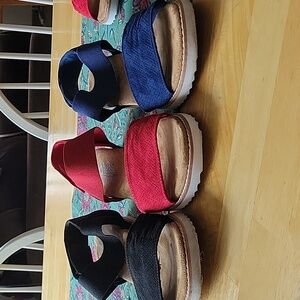 SKECHET BOBS Memory Foam Sandals.  All three together. All 7.5 M